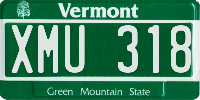 VT license plate XMU318