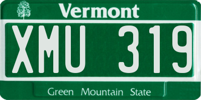 VT license plate XMU319