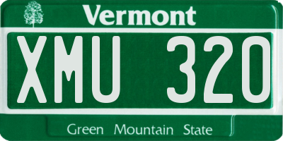 VT license plate XMU320