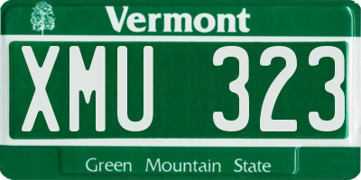 VT license plate XMU323