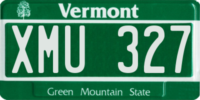 VT license plate XMU327