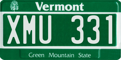 VT license plate XMU331