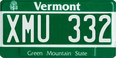 VT license plate XMU332