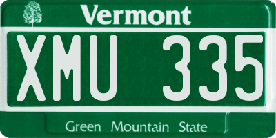 VT license plate XMU335