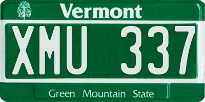 VT license plate XMU337