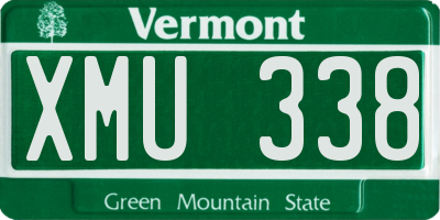 VT license plate XMU338