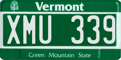 VT license plate XMU339