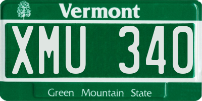 VT license plate XMU340