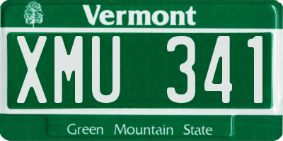 VT license plate XMU341