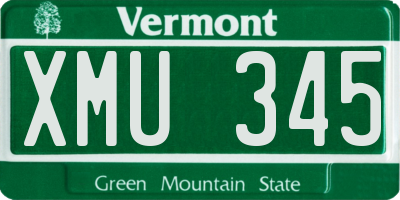 VT license plate XMU345