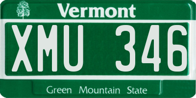 VT license plate XMU346