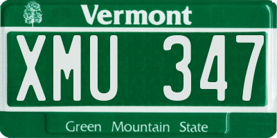 VT license plate XMU347