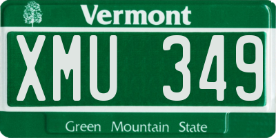 VT license plate XMU349