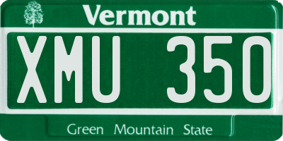 VT license plate XMU350