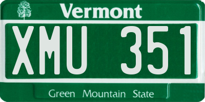 VT license plate XMU351