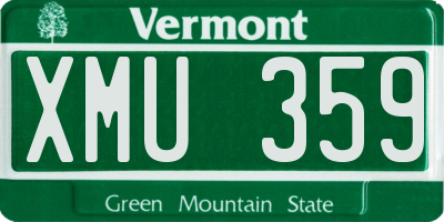 VT license plate XMU359