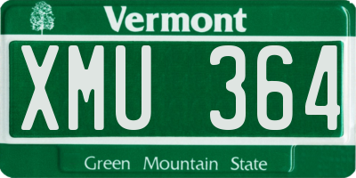 VT license plate XMU364