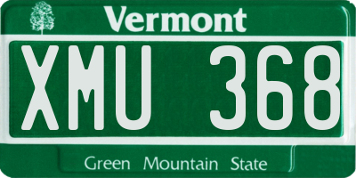 VT license plate XMU368
