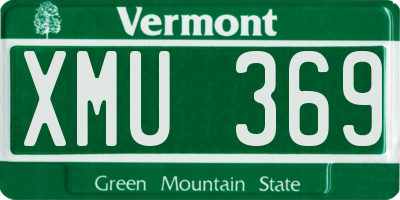 VT license plate XMU369