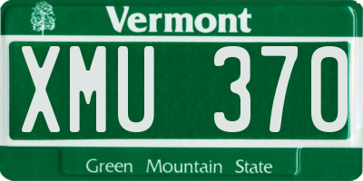 VT license plate XMU370