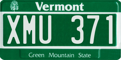 VT license plate XMU371