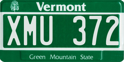 VT license plate XMU372