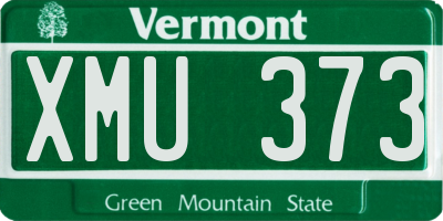 VT license plate XMU373