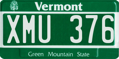 VT license plate XMU376