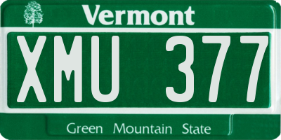 VT license plate XMU377