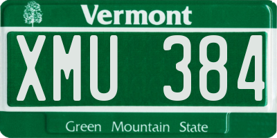 VT license plate XMU384
