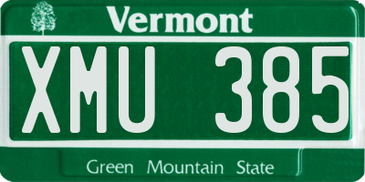 VT license plate XMU385