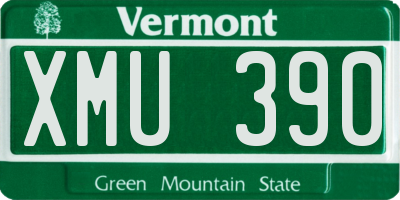 VT license plate XMU390
