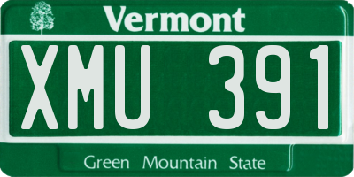 VT license plate XMU391