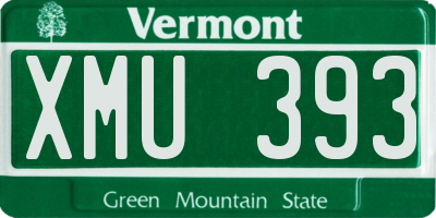 VT license plate XMU393