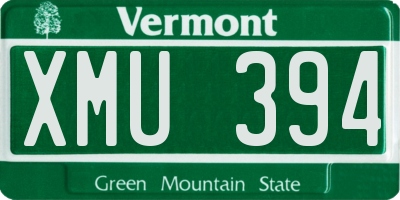 VT license plate XMU394