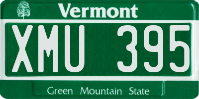 VT license plate XMU395