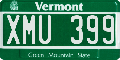 VT license plate XMU399