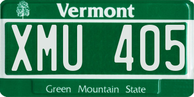 VT license plate XMU405