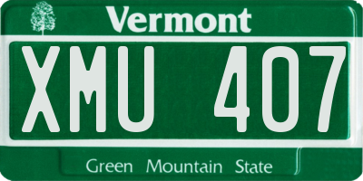 VT license plate XMU407