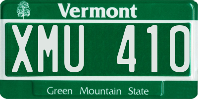 VT license plate XMU410