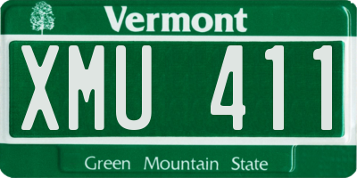 VT license plate XMU411