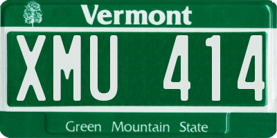 VT license plate XMU414