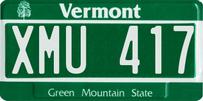 VT license plate XMU417