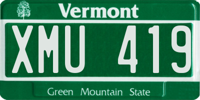 VT license plate XMU419