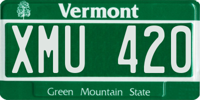 VT license plate XMU420