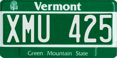 VT license plate XMU425