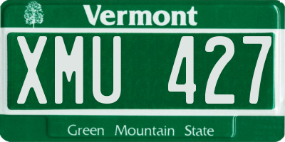VT license plate XMU427
