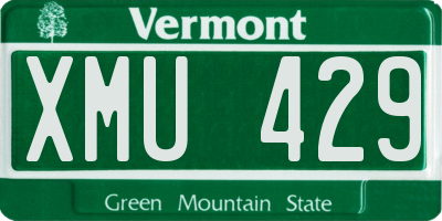 VT license plate XMU429