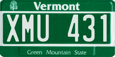 VT license plate XMU431