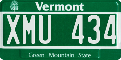 VT license plate XMU434